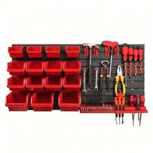 39 Compartment Wall Mounted Parts Storage Rack With Hooks, Plastic Workshop Tool Organizer Box Suitable For Screws And Nails - A - View 6