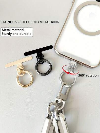 Phone Tether Tab, Universal Phone Lanyard Patch, Cell Phone Strap Replacement Part, Minimalist 360° Rotatable Phone Tether Tabs, Phone Strap Replacement Part For All Full Cases