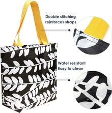 Euuztu Wrapables Carryall Shopping Travel Tote Bag With Durable Ripstop Polyester - Foldable, Waterproof, And OEKO-TEX Certified, Large, Foliage - Lớn, tối màu, kiểu cổ điển - Xem 4
