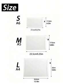 1/6/12件套网眼收纳袋整理套装，大容量手工小物件袋，透明网眼拉链文件袋，笔袋，收据收纳袋，化妆包，波西米亚风 - 彩色 - 查看 6