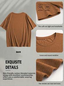 Camiseta de impresión doble cara Paraíso Tropical | Diseño exótico de flores y palmeras para amantes de la playa | Mezcla de algodón suave para vacaciones y uso de verano - Café integral - Ver 4