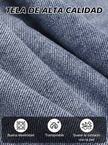 Homme Pantalones vaqueros cargo casuales para hombres, minimalistas y de moda para uso diario - Azul lavado oscuro - Ver 6