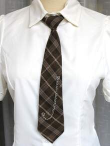 1条格子链条朋克风领带，适合休闲、街头、学院风、毕业照等场合。 - 彩色 - 查看 13