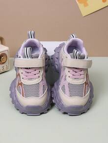 12 Pairs Unisex Breathable Mesh Thick Sole Sneakers, Durable Non-Slip Casual Shoes, Fashion Versatile Student Running Shoes, Lightweight Chunky Sneakers, Suitable For Spring And Autumn - Purple - View 5