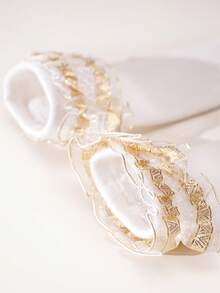 1 Pair Girls' Lace Trim Mid-Calf Socks, Elegant & Sweet Style Suitable For Back To School, Dance - White - View 3