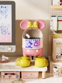 1.5L Disney Desktop High-Quality Trash Can, Mickey Mouse Design, Covered Cartoon Creative Waste Bin For Living Room, Bedroom - Multicolor - View 5