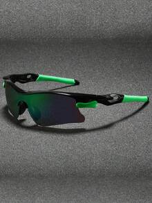 FIYLROG 1 Pair Steampunk Style Y2K PC Blue Lens Half-Frame Futuristic Design Glasses, Multi-Color Options, Men's Outdoor Sports Cycling Fashion Glasses, Motorcycle Riding Fashion Glasses, Streetwear Accessories, Beach Accessories Glasses, Create Street Style, Suitable For Spring/Summer Beach Vacation, Outdoor Activities And Travel - Multicolor - View 11