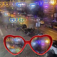Valentine's Day Gift Heart Light Effect Glasses Valentine's Day Gift Heart-Shaped Changing To Heart Creative Glasses - 白色特效款 - 查看 1