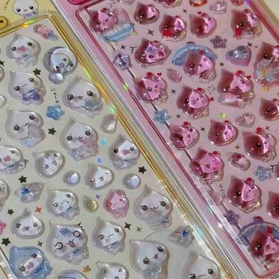 1pc Hot Japanese Anime Cute And Fun High Appearance Cute Stickers, Cartoon Peripheral Stickers, Fun Floating Stickers, High Appearance Cute Stickers, Dopamine Girl Heart Cute And Cute New Cute And Fun DIY Stickers, Luggage, Guitar, Notebook Decoration, Phone Case, Cup, Hand Account Stickers, Small Gifts