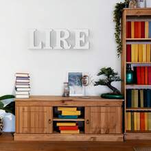 White Wooden Lettering, 25.4 Cm, Unpainted, Vertical Letters, Decorative Letters, Wall Decoration For Family Party Projects, Home Table Decoration, Wedding Photography - 1PC - Xem 5