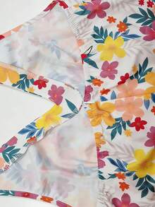 Allover Floral Tie Backless Halter Dress - Multicolor - View 4