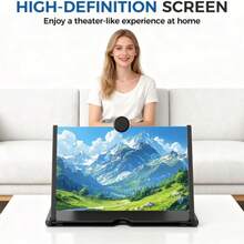 Amplificador de pantalla universal con soporte de teléfono, HD anti-reflejo anti-fatiga ocular, ajustable en ángulo plegable, para ver películas videos en hogar oficina y al aire lib - Negro - Ver 9