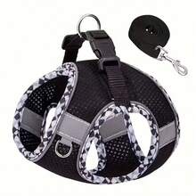 DH007 舒适贴合防拉扯犬用胸背带和牵引绳套装 - 透气涤纶材质，仅限手洗 - 适合小型至中型犬 - 彩色 - 查看 23