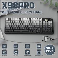 ATTACK SHARK X98PRO 无线机械键盘，多功能旋钮和 TFT 屏幕，三模蓝牙/2.4GHz/USB-C 有线键盘，支持热插拔 RGB 背光，内置 4000mAh 云盘，适用于 Windows/PC/Linux/游戏玩家，节日礼物，儿童礼物，2026 新年礼物 - Monnlit Night/ / Cheese/ Star Black - 彩色 - 查看 13