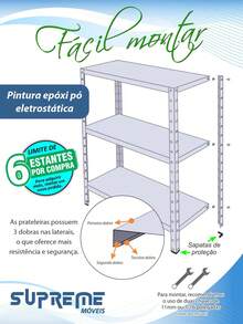 3 Adjustable Steel Shelves 25x77cm 25kg Multipurpose Shelf Various Colors - 白色 - 查看 5