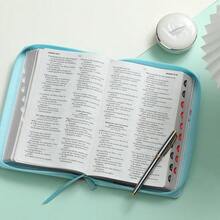 Biblia Para Mujer Con Cierre Letra Grande 12 Puntos RV1960 Imit. Floral Turquesa Con Indice - Single Book - View 6