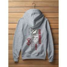 Guts Anime Blackswordman Kangaroo Sweatshirt 2493 - 灰色 - 查看 2