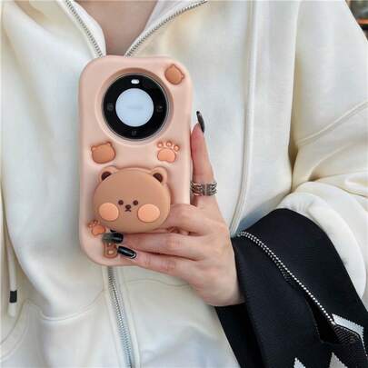 3D Cute Cartoon Bear Expandable Phone Holder Case Compatible With IPhone 16, 15, 14, 13, 12, 11 Pro/Pro Max, Galaxy S24 Ultra, S23 Ultra, A55, A72, A71, A54, A52, A51, A35, A34, A33, A32, A31, A30S, A50, A50S, A25, A24, A23, A22, A21S, A15, A14, A13, A12, Redmi Note 13 Pro 5G/4G, 10, 11S PRO, 9S, 8, Poco X6, X5 Pro, M6, A16