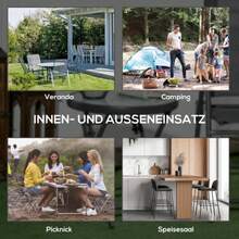 Folding Side Table In Marble-Effect Glass, Small Camping Table, Round Sofa Table, Balcony Table, Patio Table, Living Room Table, Office Table, 45 X 45 X 50 Cm, White - A - View 6