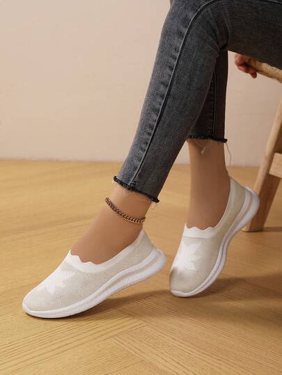 女士纯色四季鞋 - 专为女性设计 - 时尚百搭，尺码 36-42，适合女性健身、跑步、散步、旅行，舒适柔软的白色鞋履
