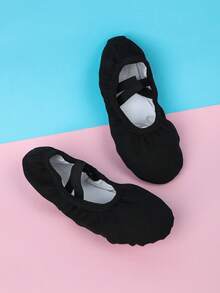 Kids Ballet Dance Shoes Girls Soft Bottom Practice Dance Shoes Toddler Ballet Shoes - Black - View 4