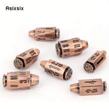 Asixsix 7 Piezas de dados poliédricos de metal de cobre con borde afilado y números negros, adecuados para juegos de rol RPG y juegos de cartas - Albaricoque - Ver 7