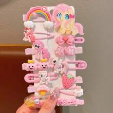 Bộ 14 kẹp tóc hoạt hình My Little Pony, kẹp tóc mái nhiều màu sắc, phụ kiện tóc thời trang cho nữ, kẹp tóc chủ đề ngựa Pony dễ thương phù hợp cho tiệc tùng và sử dụng hàng ngày, món quà sinh nhật, ngày Valentine sáng tạo dành cho bạn bè, phụ nữ và các cô gái. - A - Xem 4