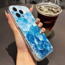 A Phone Case Featuring a Summer-Themed Design with Refreshing Ice Cubes, UV Printing, And Angel Eyes. This TPU Translucent Shell Offers 360-Degree Protection for Various for  Models Including 17 11, 12, 13, 14, 15, 16 Pro Max, XR, X/XS, 7, 8 Plus, SE, And Mini, Making It an Ideal Gift for Birthdays for Both And . - Transparente - Ver 5
