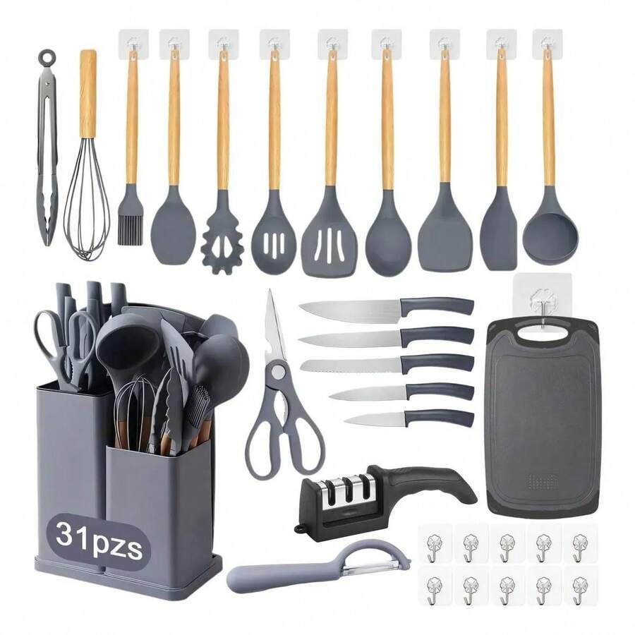 Juego De Utensilios Silicon Cocina Juego De Cuchillo 31 Set - por defecto - Ver 1