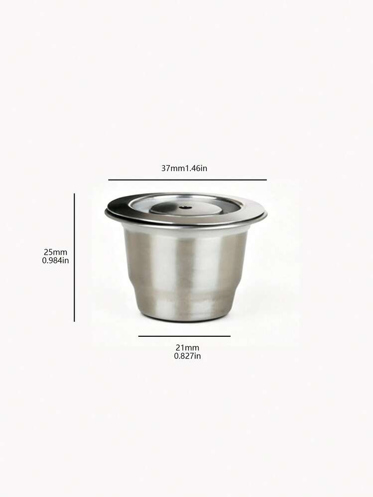 Reusable Stainless Steel Coffee Capsule Cup, Refillable Coffee Powder Capsule Shell Compatible With Home Coffee Maker - Silver - View 3