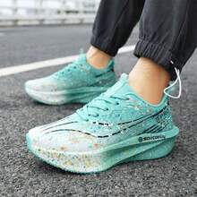 Men's Fashion Anti-Slip Cushioned Carbon Board Technology Sports Running Shoes, Professional Competitive Athletic Sneakers - Blue - View 7