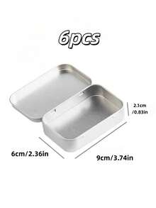 1/4/6pcs Flip-Top Metal Tin Boxes, Portable Mini Storage Containers With Solid Hinge Lids, Suitable For Storing Pushpins, Beads, Earrings, Jewelry And Craft Supplies, Great Back-To-School Gift For Women - Multicolor - View 10