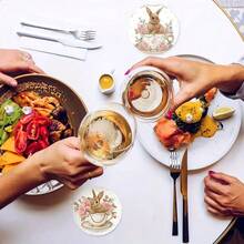 一套/4个/6个/300个复活节兔子和花卉图案印花硅胶粘土杯垫。适用于家居装饰、咖啡店、下午茶、餐厅装饰。也适用于主题派对和日常装饰。可作为礼物赠送。 - 彩色 - 查看 6