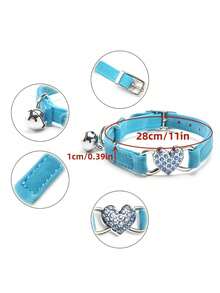 可调节柔软宠物项圈，带铃铛 - 时尚百搭，适合小型犬、猫咪和小猫 - 彩色 - 查看 5