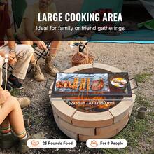 Rejilla rectangular para fogata, rejilla para barbacoa de acero duradero con mango y soporte, accesorio portátil para cocinar al aire libre para fiestas de acampada, 32 pulgadas, negro - 32 pulgadas - Ver 2