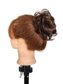 Synthetic Messy Bun Hair Piece Claw Clip Ponytail Extensions Scrunchie-Style Lazy Flower Bud Bun Chignon Wavy Curly Ponytail - Multicolor - View 7