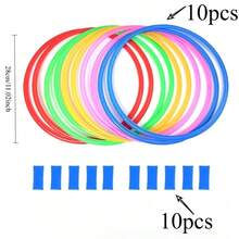 1 Set (10 Rings + 10 Buckles) Random Color Bouncy Sensory Motor Skills Training Set, Suitable For Outdoor Group Activities, Agility Ladder And Sports Exercise Equipment, Improve Reaction Speed And Agility, Lawn, Backyard Party Activity Props, Mixed Colors - Multicolor - View 10