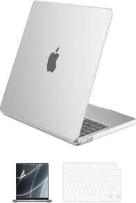EooCoo Case Compatible With MacBook Air 15 Inch 2026 2025-2023 Release M4 A3241 M3 A3114 M2 A2941 Liquid Retina Display, Plastic Hard Shell Case &Amp; Keyboard Cover &Amp; Screen Protector, Frost Clear - ColorH - 查看 1