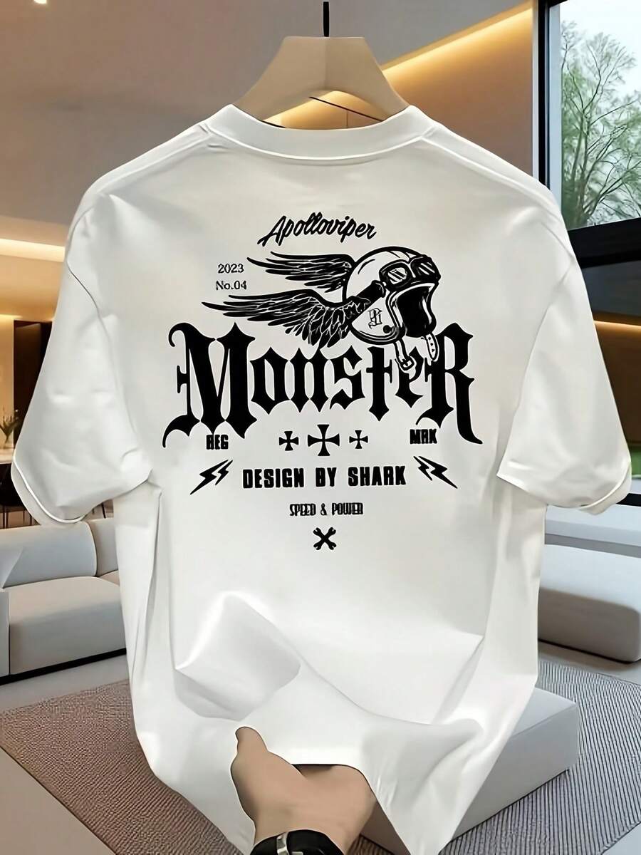 Camiseta Monster Monstro Camisa Blusa Unissex Masculino Feminino 100% Algodão Top Premium Street Wear Lançamento Envio Imediato Varias Cores!! - Branco - Visão 1