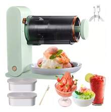 Juego compacto de picador de hielo inalámbrico doméstico, triturador de hielo. - Verde - Ver 10