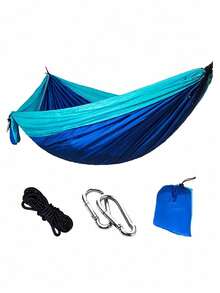 1 pièce Hamac double XL - Accessoires de hamac de camping portable, 7 options de couleurs, convient pour une utilisation en extérieur et en intérieur avec des arbres, hamac de camping en nylon - double ou simple avec sangles pour arbres et sac de transport, convient pour les voyages/le camping/la plage/le jardin, équipement de camping, articles essentiels de camping - Multicolore - Voir 15