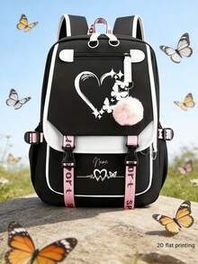 This Personalized Mini Cute And Fashionable Simple Solid Color Casual Backpack Is The Perfect Choice For The New School Year. You Can Even Customize It With Your Own Name. It Is Great For School, Daily Commuting, Shopping Or Travel. It Also Makes A Perfect Birthday, New Year Or Holiday Gift For Friends, Daughters Or Sons. The Print Pattern Placement Is Random. - Multicolor - View 4