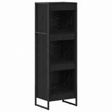 vidaXL Bücherregal Schwarz Eichen-Optik 80 x 30 x 155 cm Holzwerkstoff - Schwarz - Übersicht 2