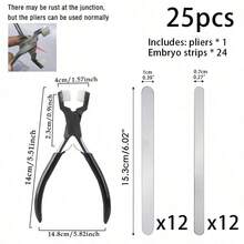 KLONKEE 一套腕印工具套装，包含1个印刷工具和24个空白铝制腕印，适用于珠宝制作和弧形金属冲压工具套装 - 彩色 - 查看 12