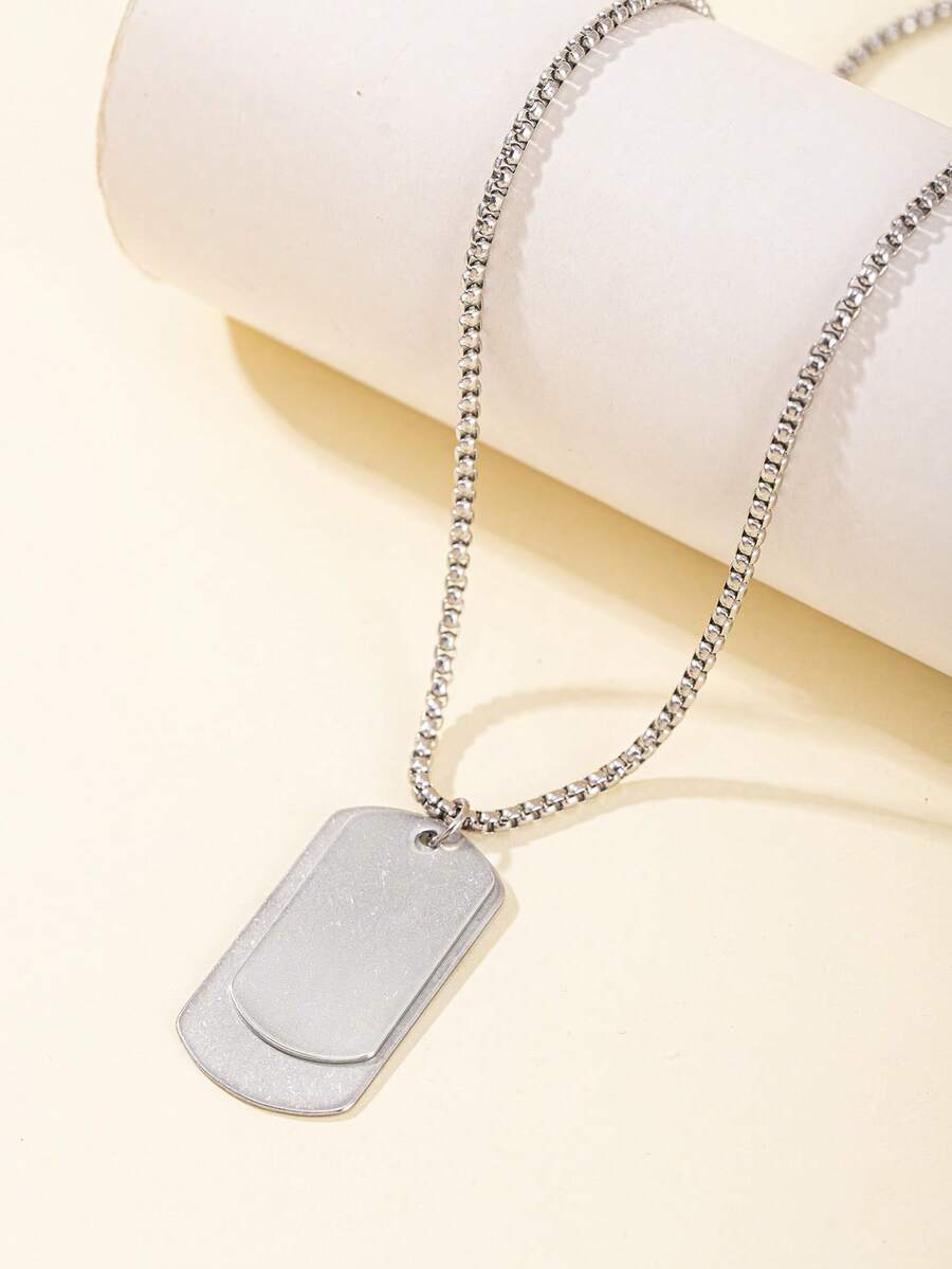 1 chiếc dây chuyền mặt dây chuyền quân đội dành cho nam, mặt dây chuyền bằng thép không gỉ không phai màu, phụ kiện thời trang đường phố đa năng phù hợp để đeo hàng ngày. - Nhiều màu - Xem 1