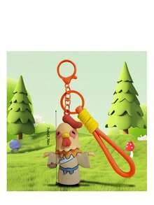 1pc Cartoon Version Cute Monster Plush Doll Keychain Bag Charm Accessory - Multicolor - View 11