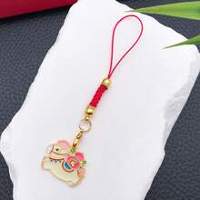 1件装 时尚珐琅可爱马年2026年手机挂件钥匙扣新年中国风祝福钥匙扣包包挂件钱包挂件完美新年礼物 - 彩色 - 查看 11