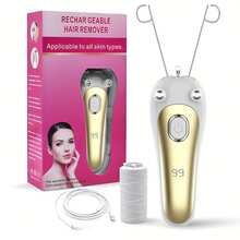 Afeitadora eléctrica recargable por USB para dama - Removedor de vello facial/corporal rápido y preciso para mentón, labio, brazo, pierna. Con indicador de nivel de batería y luz LED. Regalo ideal para ella, cumpleaños/aniversario. Conveniente para uso doméstico y viajes - Multicolor - Ver 1
