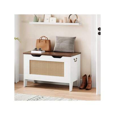 Banco de almacenamiento de pecho de madera con tapa, Caja de juguetes de madera para niños y niñas, Caja de juguetes de madera para niños grandes, Banco de almacenamiento con bisagra de , Baúl de almacenamiento para la entrada, Sala de estar, Dormitorio, Sala de juegos
