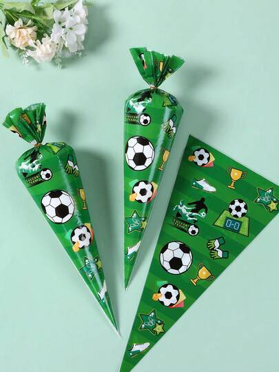 50pcs Football Theme Triangular Candy Bags, 1st Birthday Gift Bags,Soccer Theme Birthday Party Favor Bags, Gender Reveal Baby Shower Gift Wrapping Bags,Green Football Party Candy Bags,1st Birthday Gifts, Newborn Boy Party Favor Packaging, Baby Shower Decoration,Baby Birthday Gift
